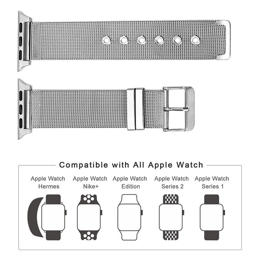Milanaise mit Schnallenarmband - Ros&eacute;gold - Geeignet f&uuml;r Apple Watch 38mm / 40mm / 41mm / 42mm