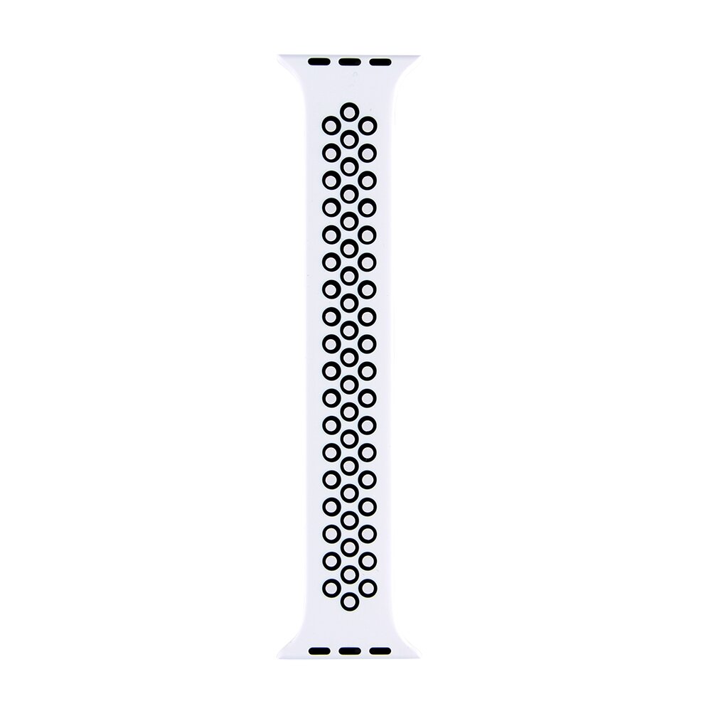 Solo Loop Sportband - Gr&ouml;&szlig;e: M - Wei&szlig; + Schwarz - Geeignet f&uuml;r Apple Watch 38mm / 40mm / 41mm / 42mm
