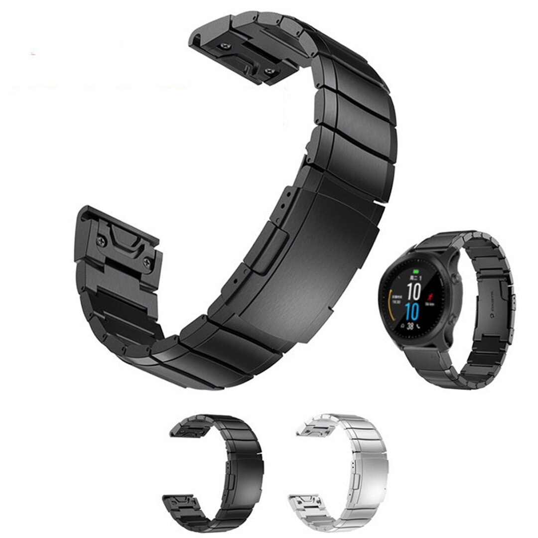 Edelstahl-Gliederarmband - Silber - Garmin Fenix 7X / 6X / 5X