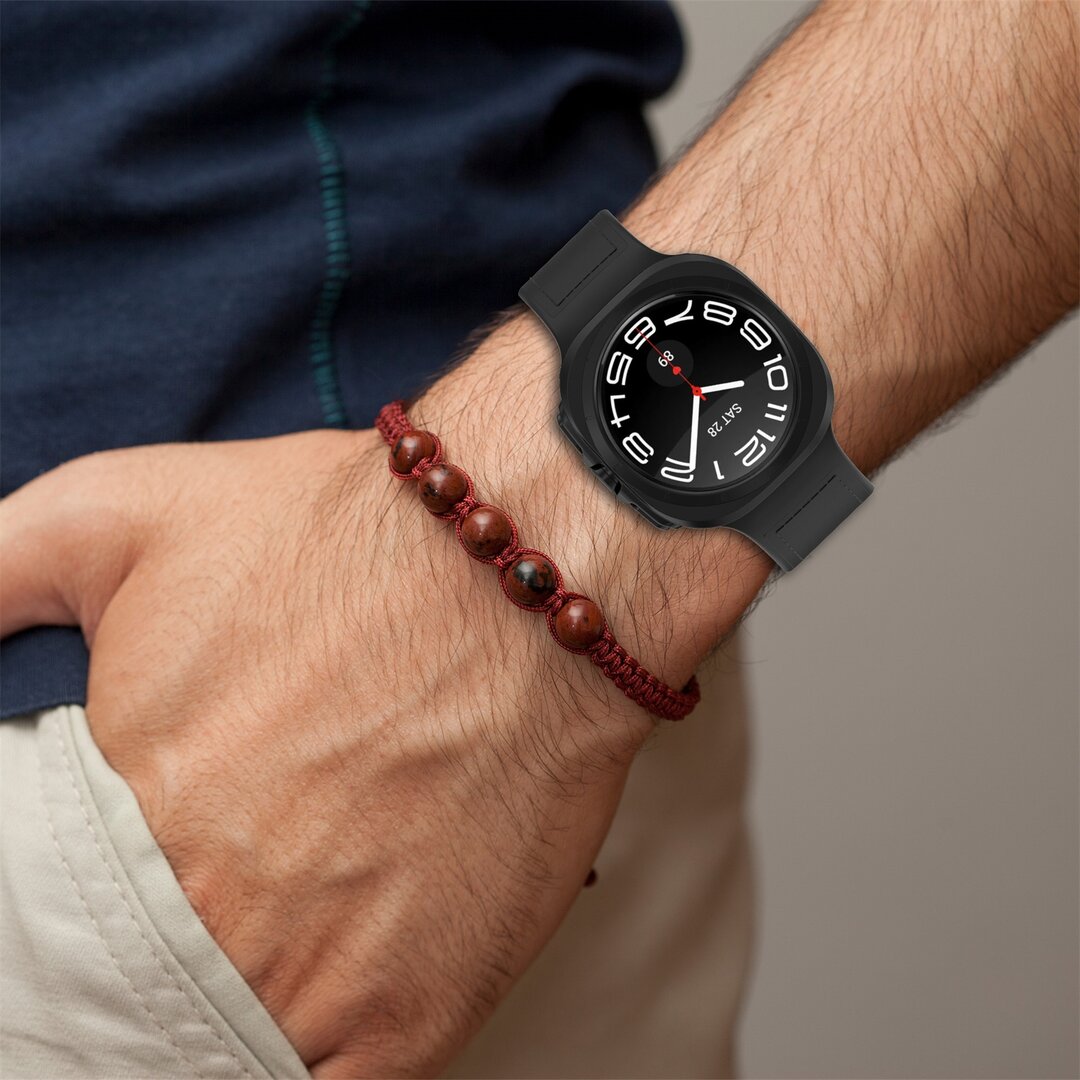 Hybrid Leder + Silikonband - Grau - Samsung Galaxy Watch Ultra 47mm