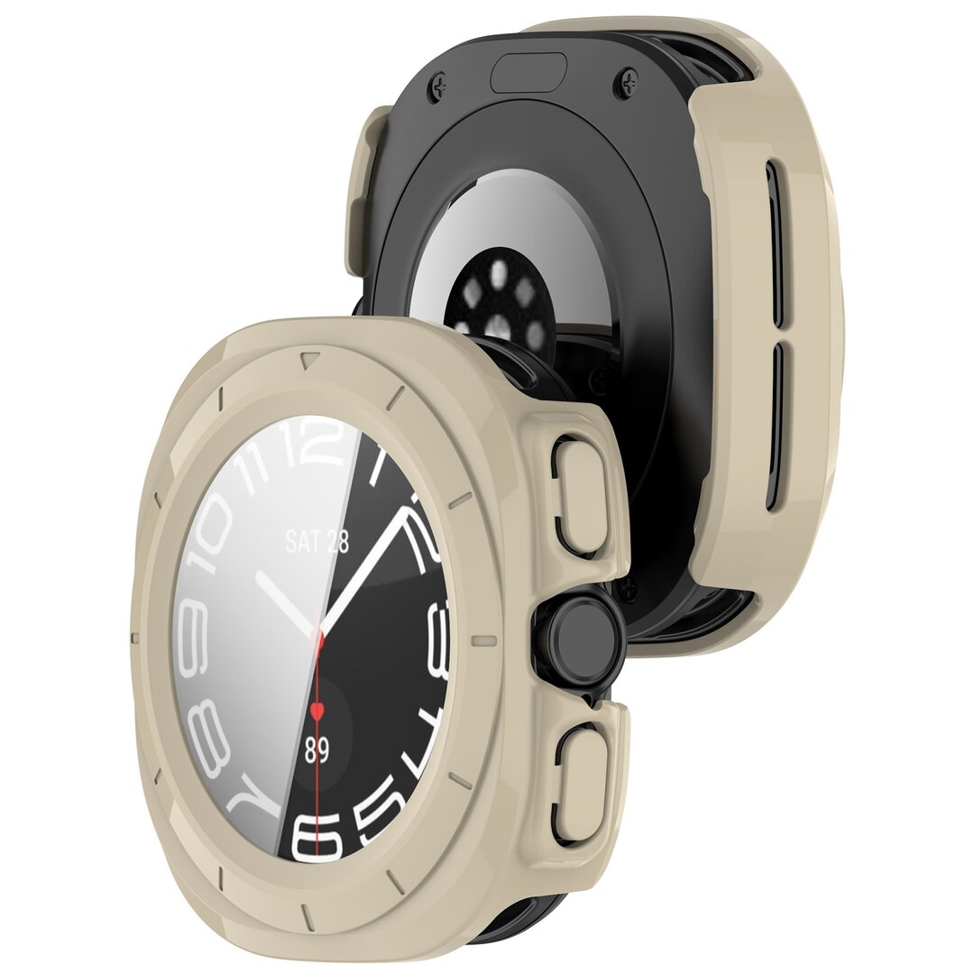 Hartschalenetui mit Displayschutzfolie (wasserdicht) - Beige - Samsung Galaxy Watch Ultra 47mm
