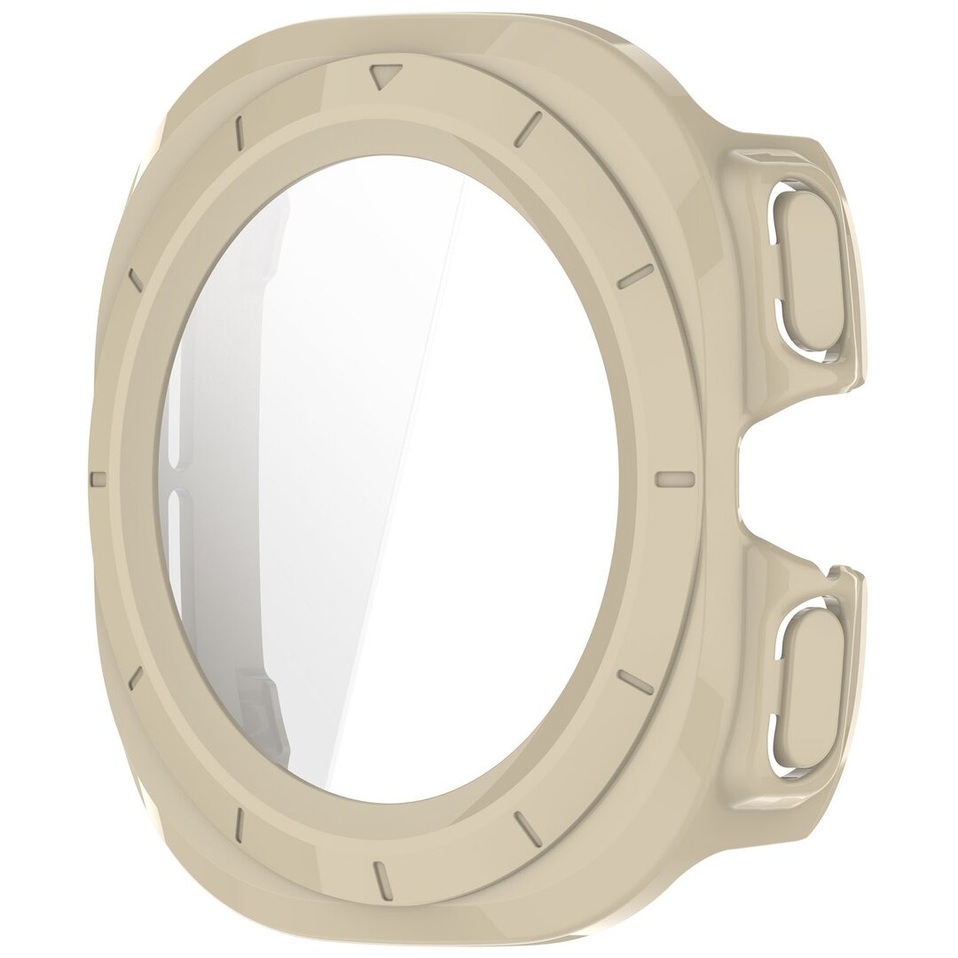 Hartschalenetui mit Displayschutzfolie (wasserdicht) - Beige - Samsung Galaxy Watch Ultra 47mm