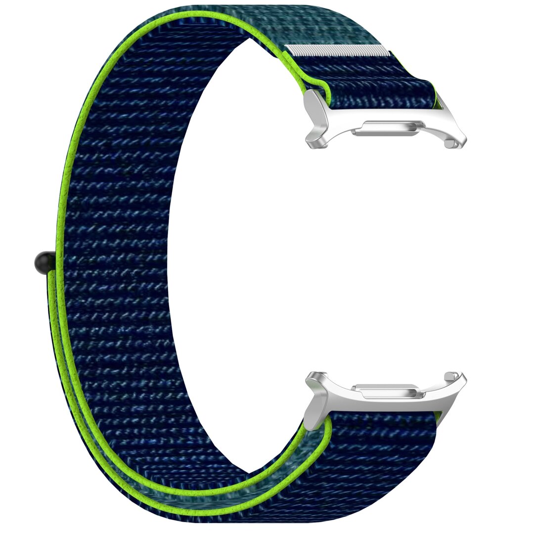 Nylon Sport Looparmband - Blau mit Limettengr&uuml;n - Samsung Galaxy Watch Ultra 47mm