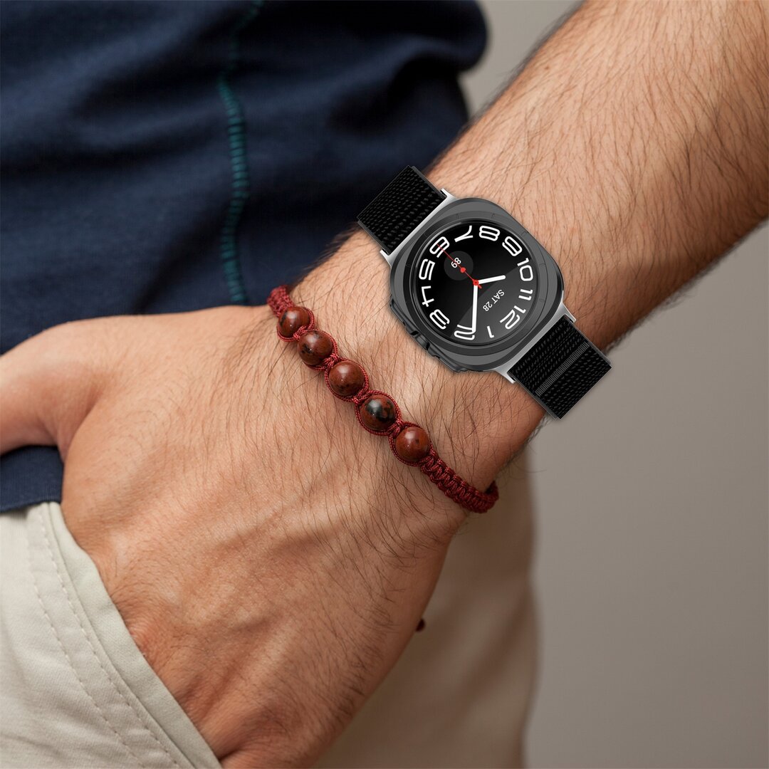 Nylon Sport Looparmband - Gr&uuml;n / Dunkelblau - Samsung Galaxy Watch Ultra 47mm