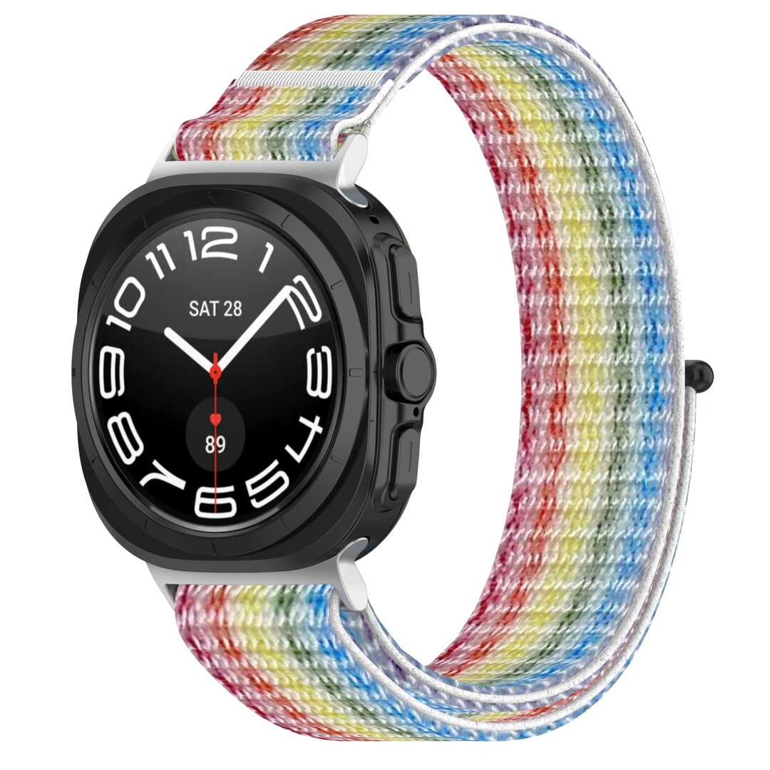 Nylon Sport Looparmband - Mehrfarbig Regenbogen - Samsung Galaxy Watch Ultra 47mm