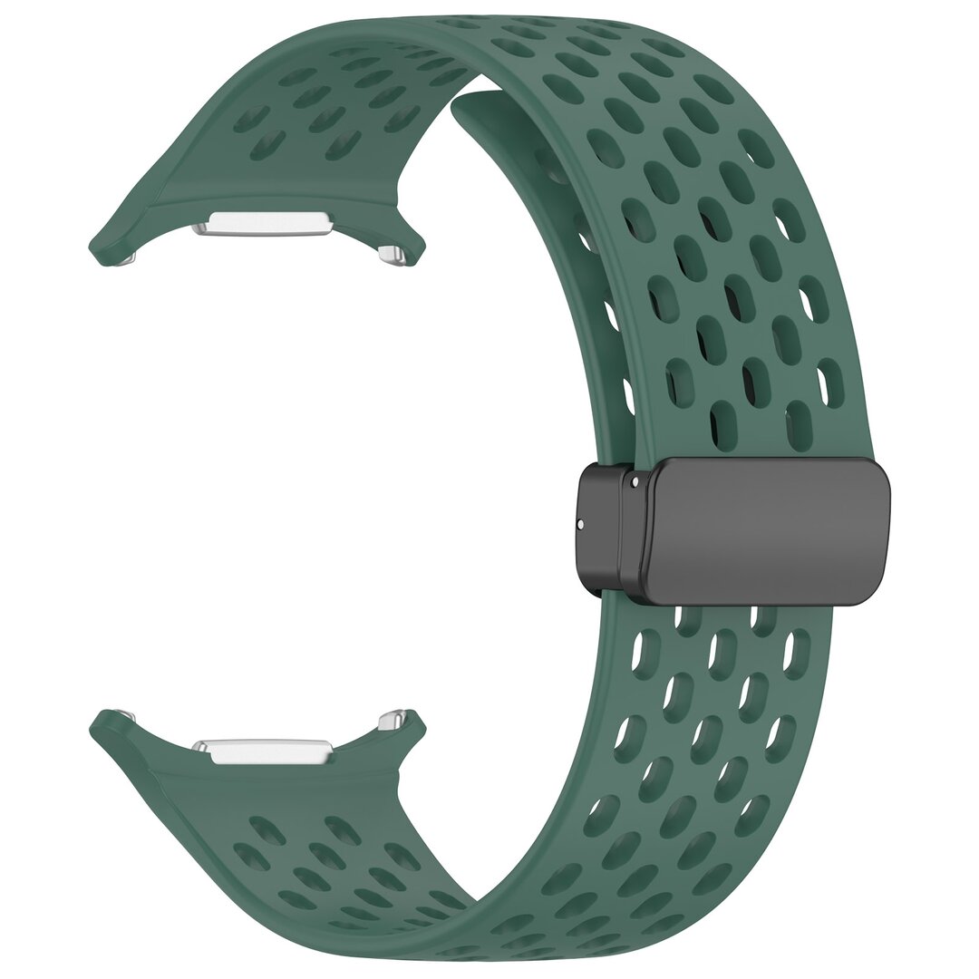 D-Buckle Silikon-Sportband - Dunkelgr&uuml;n - Samsung Galaxy Watch Ultra 47mm