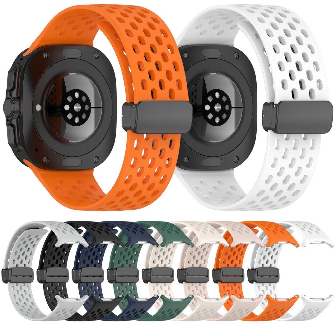 D-Buckle Silikon-Sportband - Dunkelgr&uuml;n - Samsung Galaxy Watch Ultra 47mm