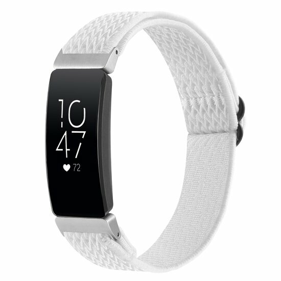 FitBit Inspire 2 &amp; Ace 3 Elastisches Solo-Schleifen-Nylonband - Wei&szlig;