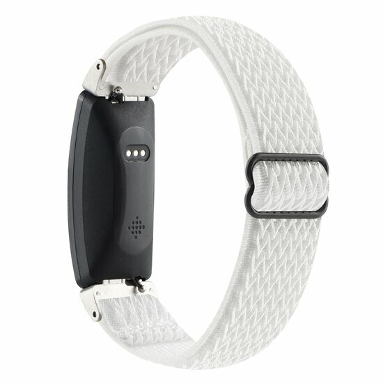 FitBit Inspire 2 &amp; Ace 3 Elastisches Solo-Schleifen-Nylonband - Wei&szlig;