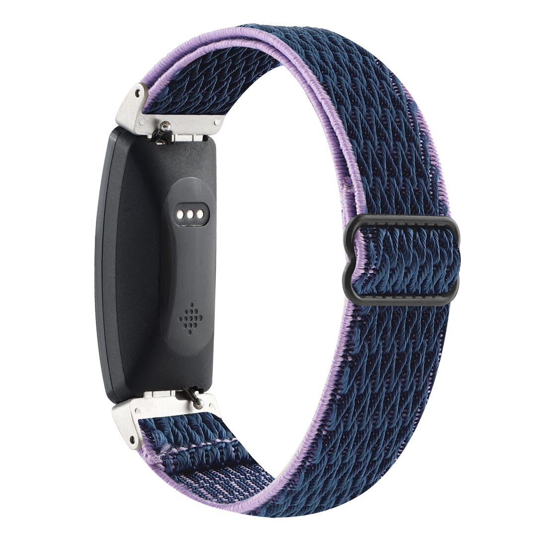 FitBit Inspire 2 &amp; Ace 3 Elastisches Solo-Schleifen-Nylonband - Dunkelblau mit Lila