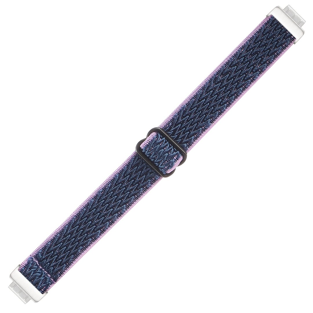 FitBit Inspire 2 &amp; Ace 3 Elastisches Solo-Schleifen-Nylonband - Dunkelblau mit Lila