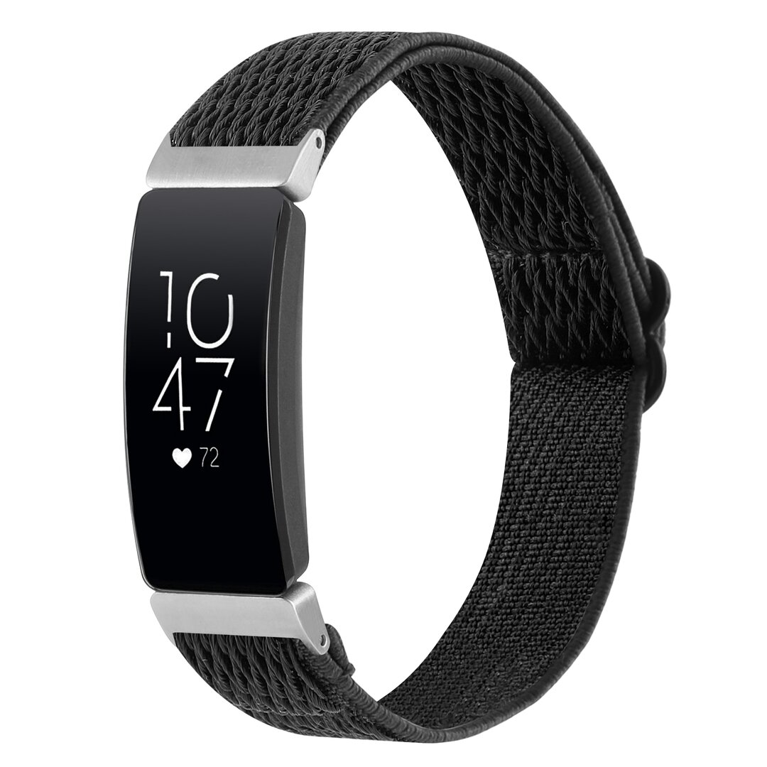 FitBit Inspire 2 &amp; Ace 3 Elastisches Solo-Schleifen-Nylonband - Schwarz