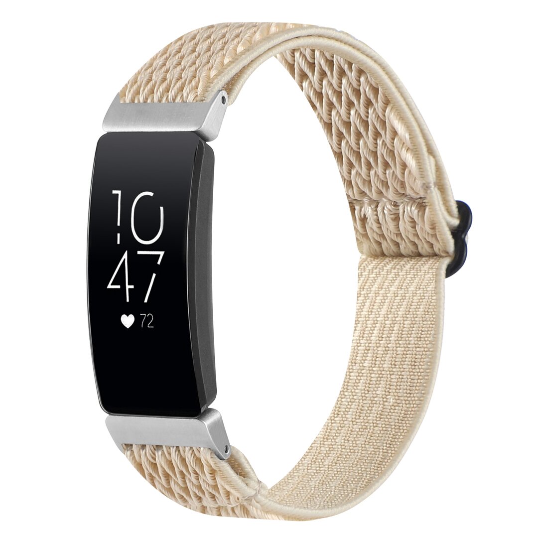 FitBit Inspire 2 &amp; Ace 3 Elastisches Solo-Schleifen-Nylonband - Beige