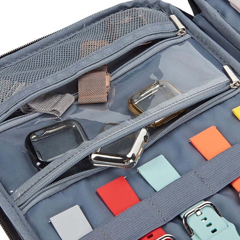 Organizer / Aufbewahrungstasche - Doppellagig XL - Smartwatch-B&auml;nder &amp; Zubeh&ouml;r - Grau