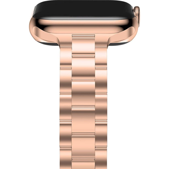 Slim Fit Gliederarmband aus Stahl - Ros&eacute;gold - Geeignet f&uuml;r Apple Watch 38mm / 40mm / 41mm / 42mm