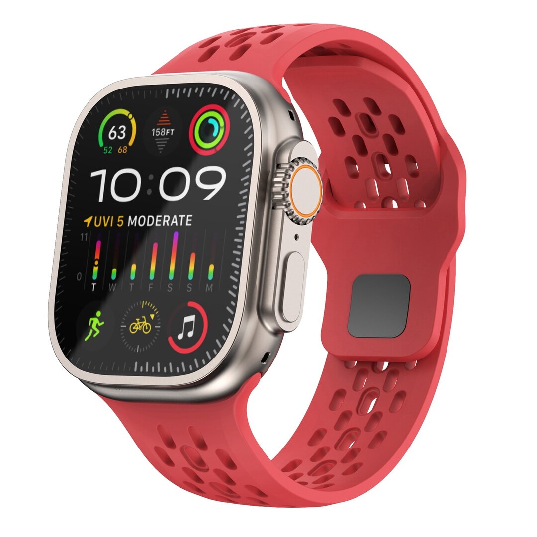 Ultimate Sport Edition Armband - Rot - Geeignet f&uuml;r Apple Watch 44mm / 45mm / 46mm / 49mm