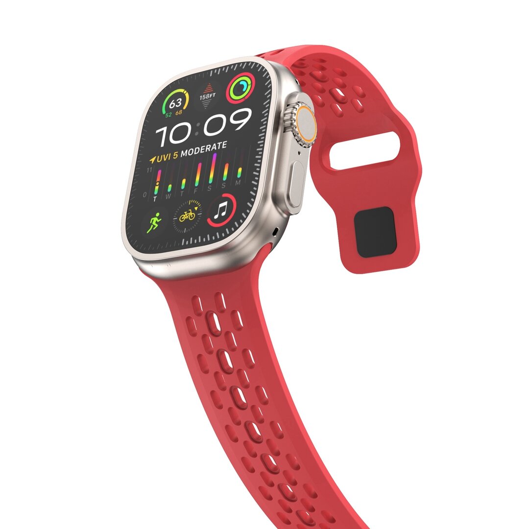Ultimate Sport Edition Armband - Rot - Geeignet f&uuml;r Apple Watch 44mm / 45mm / 46mm / 49mm