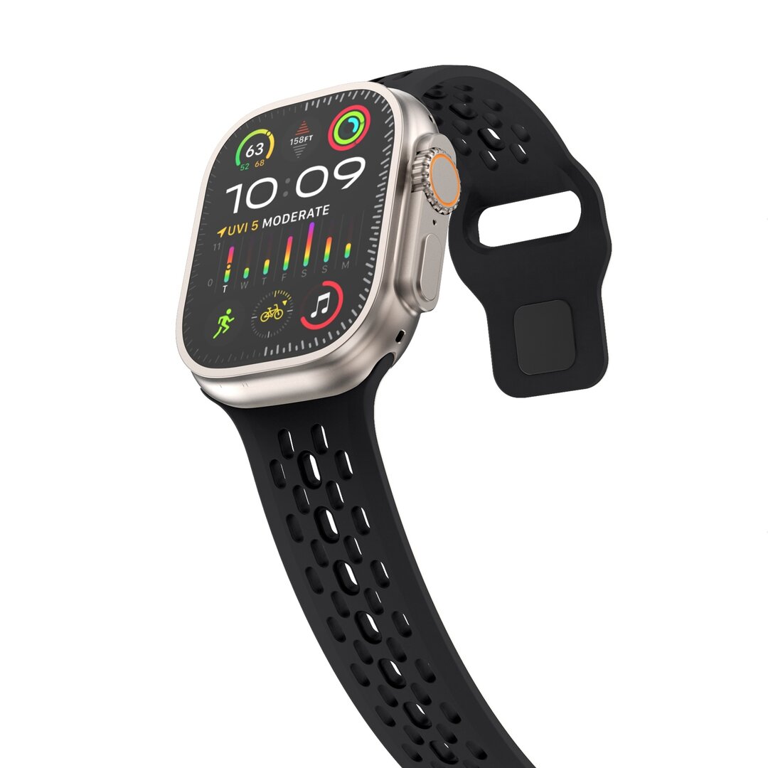 Ultimate Sport Edition Armband - Schwarz - Geeignet f&uuml;r Apple Watch 44mm / 45mm / 46mm / 49mm