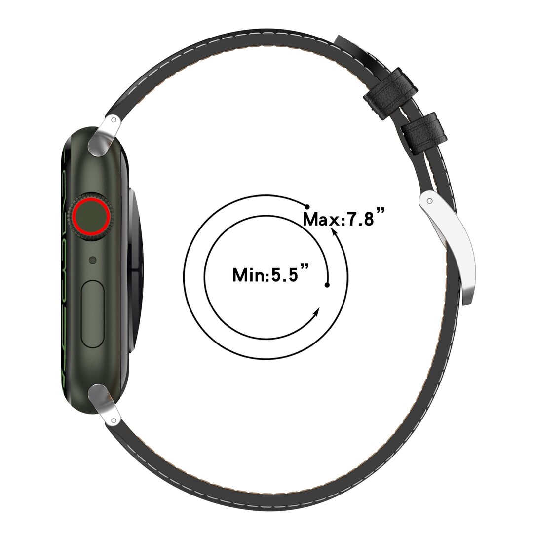 Luxuri&ouml;ses Lederarmband - Altrosa - Geeignet f&uuml;r Apple Watch 38mm / 40mm / 41mm / 42mm