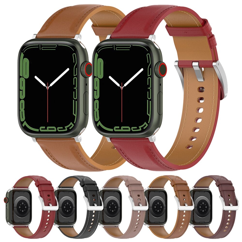 Luxuri&ouml;ses Lederarmband - Dunkelbraun - Geeignet f&uuml;r Apple Watch 44mm / 45mm / 46mm / 49mm