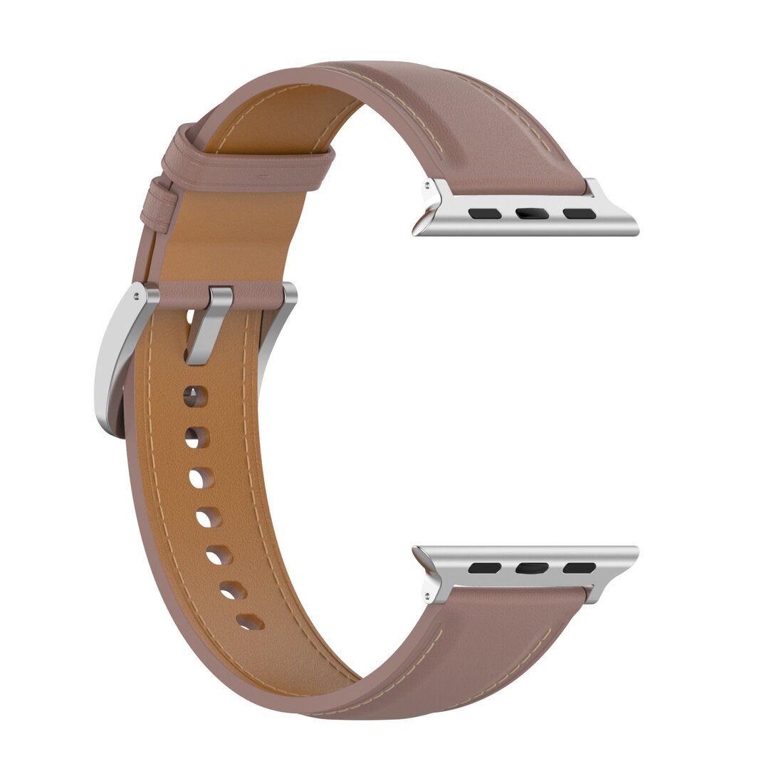 Luxuri&ouml;ses Lederarmband - Altrosa - Geeignet f&uuml;r Apple Watch 44mm / 45mm / 46mm / 49mm