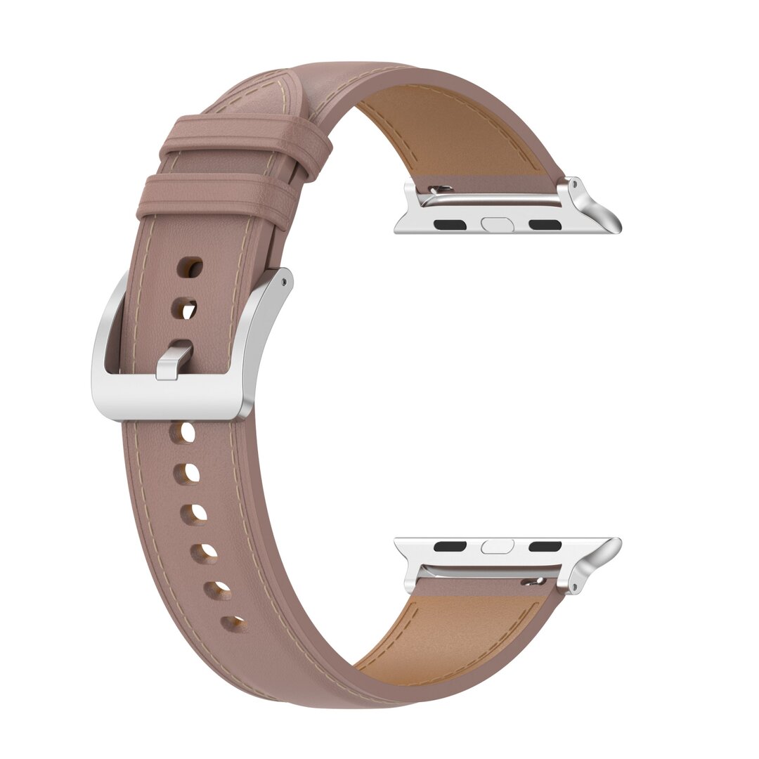 Luxuri&ouml;ses Lederarmband - Altrosa - Geeignet f&uuml;r Apple Watch 44mm / 45mm / 46mm / 49mm