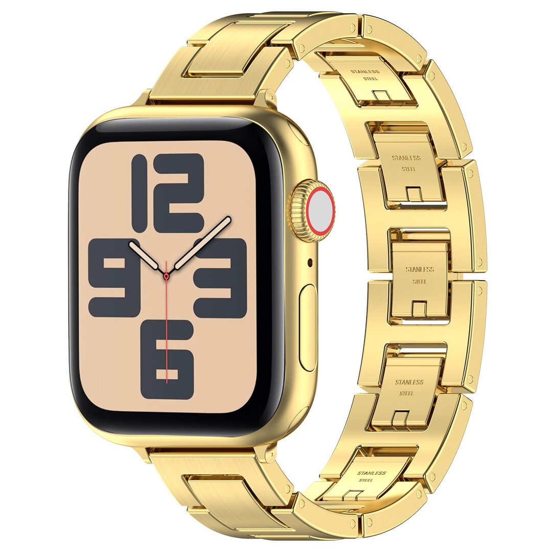 Schlankes Edelstahlband mit Schnellverschluss (small) - Gold - Geeignet f&uuml;r Apple Watch 44mm / 45mm / 46mm / 49mm