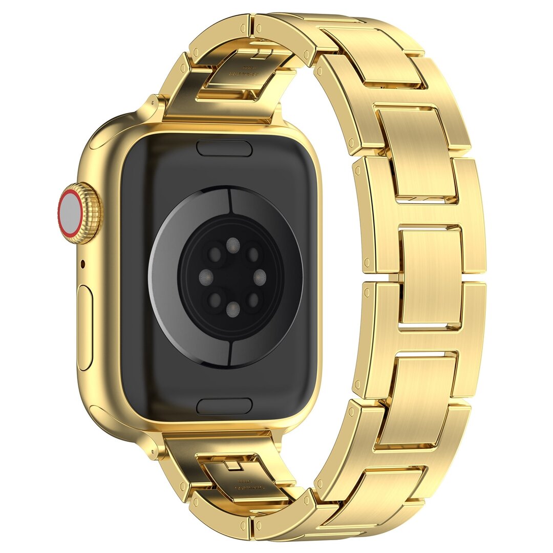 Schlankes Edelstahlband mit Schnellverschluss (small) - Gold - Geeignet f&uuml;r Apple Watch 44mm / 45mm / 46mm / 49mm