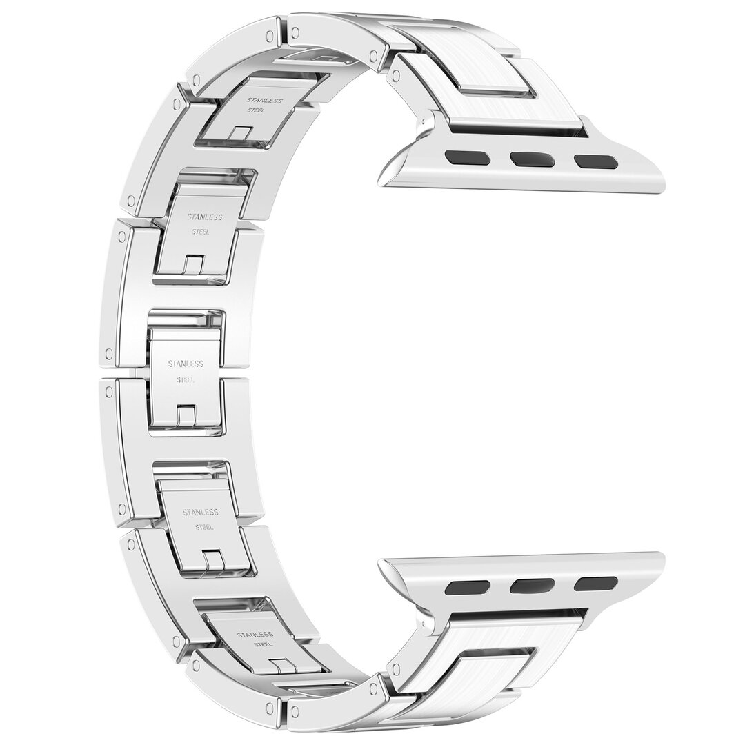 Schlankes Edelstahlband mit Schnellverschluss (small) - Silber - Geeignet f&uuml;r Apple Watch 38mm / 40mm / 41mm / 42mm