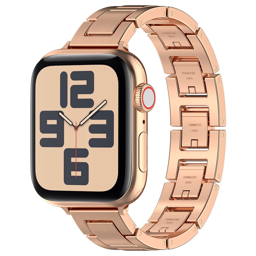 Schlankes Edelstahlband mit Schnellverschluss (small) - Ros&eacute;gold - Geeignet f&uuml;r Apple Watch 38mm / 40mm / 41mm / 42mm