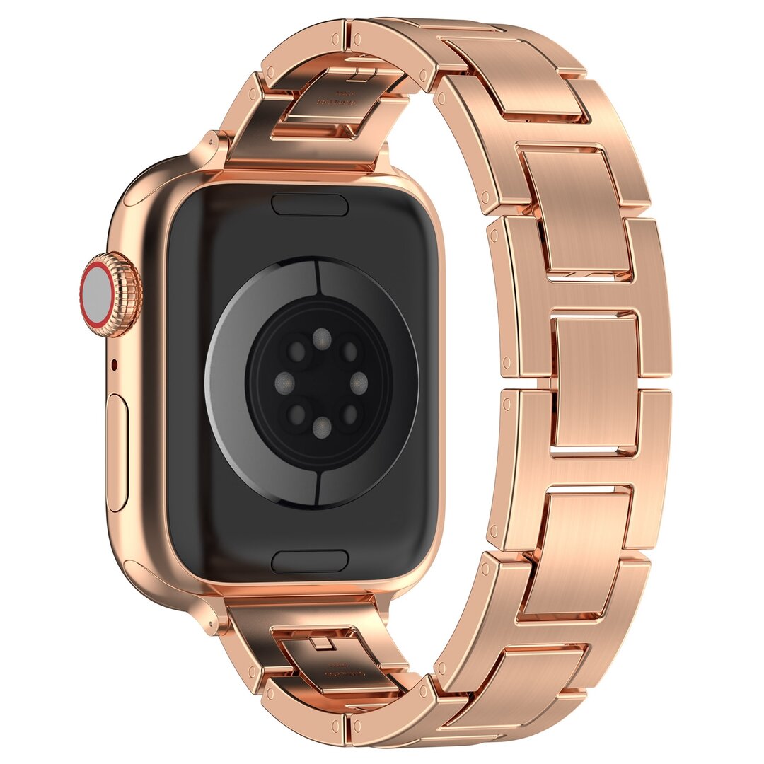 Schlankes Edelstahlband mit Schnellverschluss (small) - Ros&eacute;gold - Geeignet f&uuml;r Apple Watch 38mm / 40mm / 41mm / 42mm