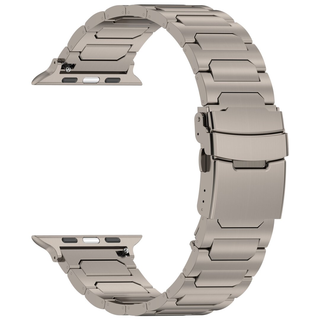 Titan H-Typ Gliederarmband - Farbe Titan - Geeignet f&uuml;r Apple Watch 38mm / 40mm / 41mm / 42mm
