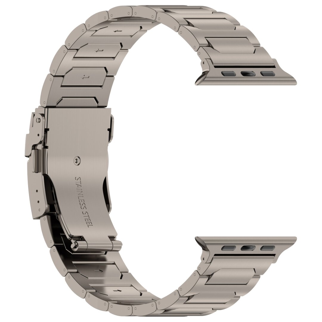 Titan H-Typ Gliederarmband - Farbe Titan - Geeignet f&uuml;r Apple Watch 38mm / 40mm / 41mm / 42mm