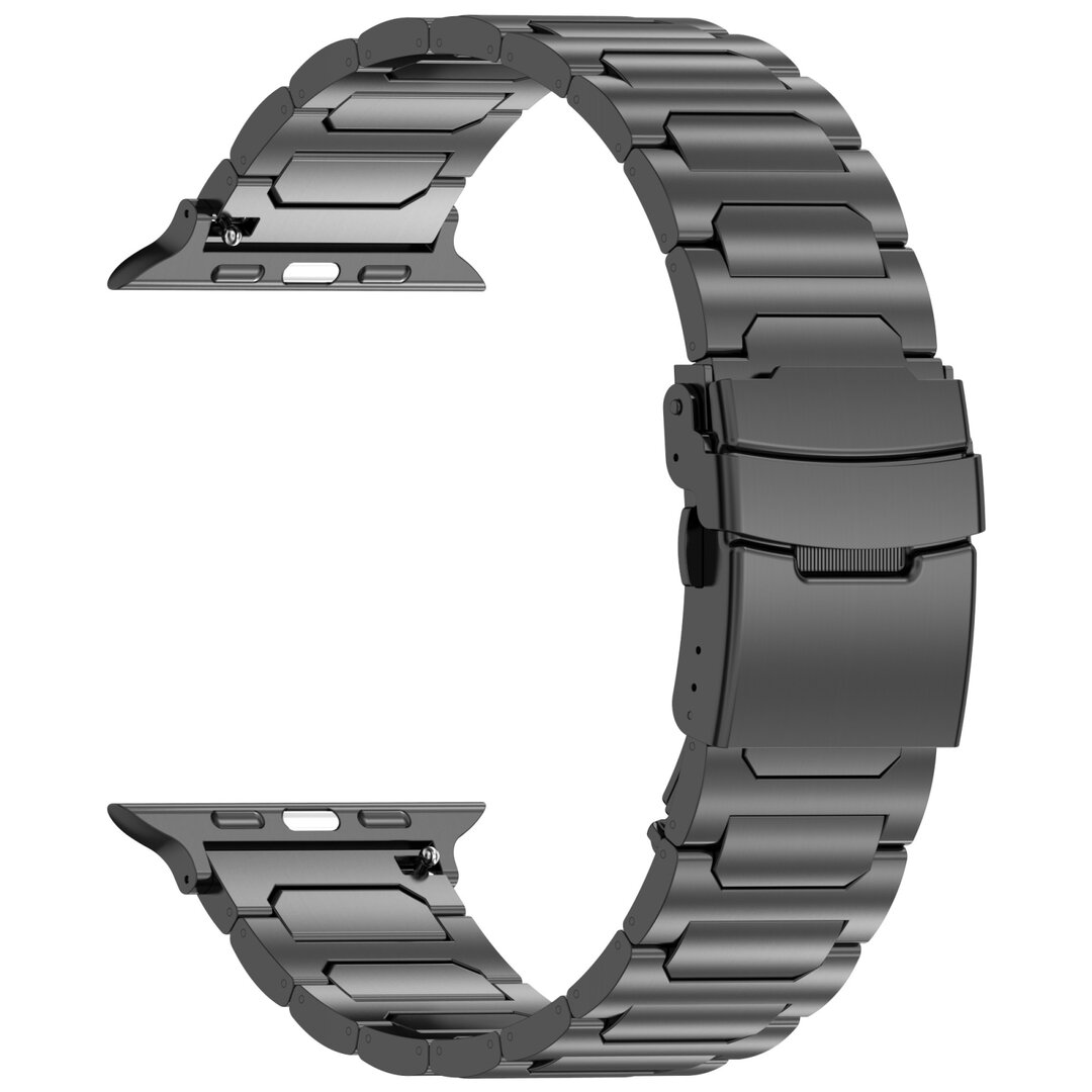 Titan H-Typ Gliederarmband - Schwarz - Geeignet f&uuml;r Apple Watch 44mm / 45mm / 46mm / 49mm