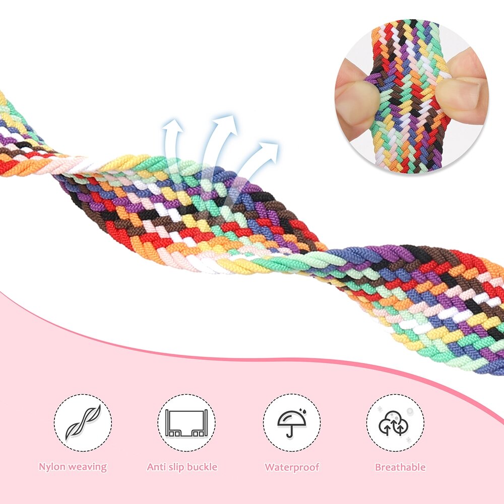 Geflochtenes Armband mit D-Schlie&szlig;e - Multicolor dunkel - Samsung Galaxy Watch Ultra 47mm