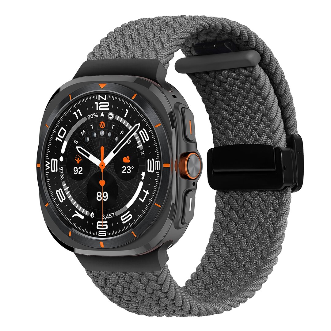 Geflochtenes Armband mit D-Schlie&szlig;e - Grau - Samsung Galaxy Watch Ultra 47mm