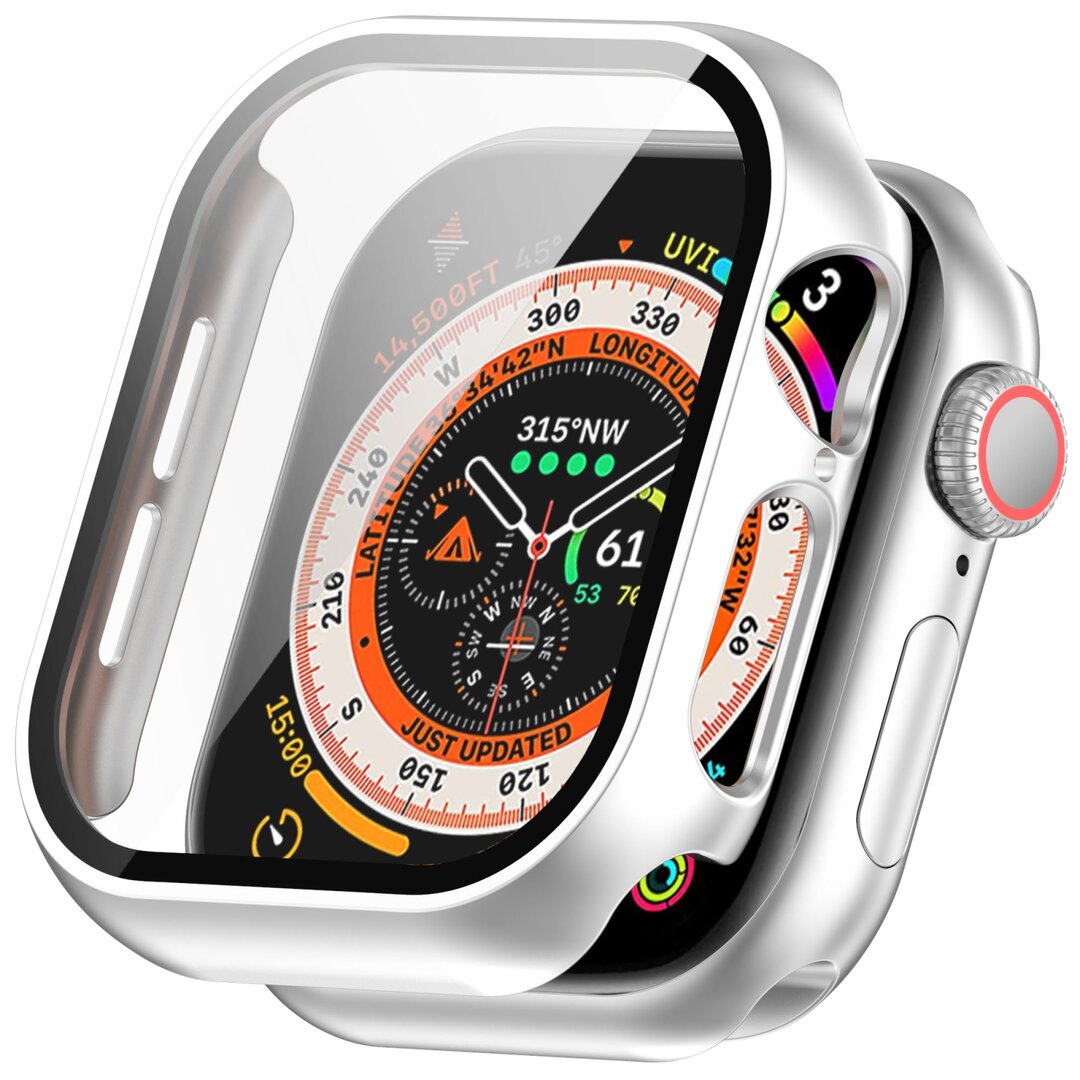 Apple Watch Hardcase Schutzh&uuml;lle &ndash; wasserdicht - Silber - Geeignet f&uuml;r Apple Watch 46mm