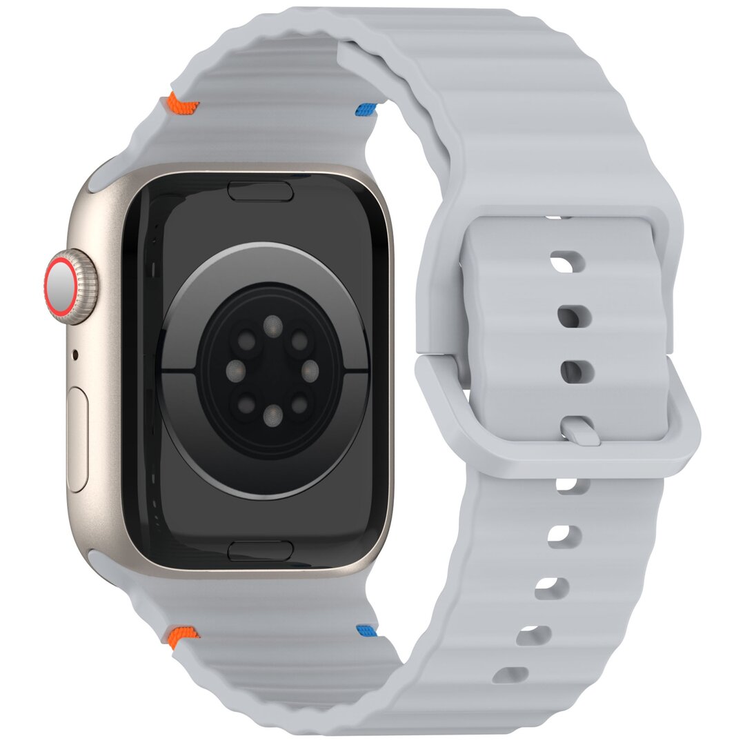 Wave Sportband - Grau - Geeignet f&uuml;r Apple Watch 44mm / 45mm / 46mm / 49mm
