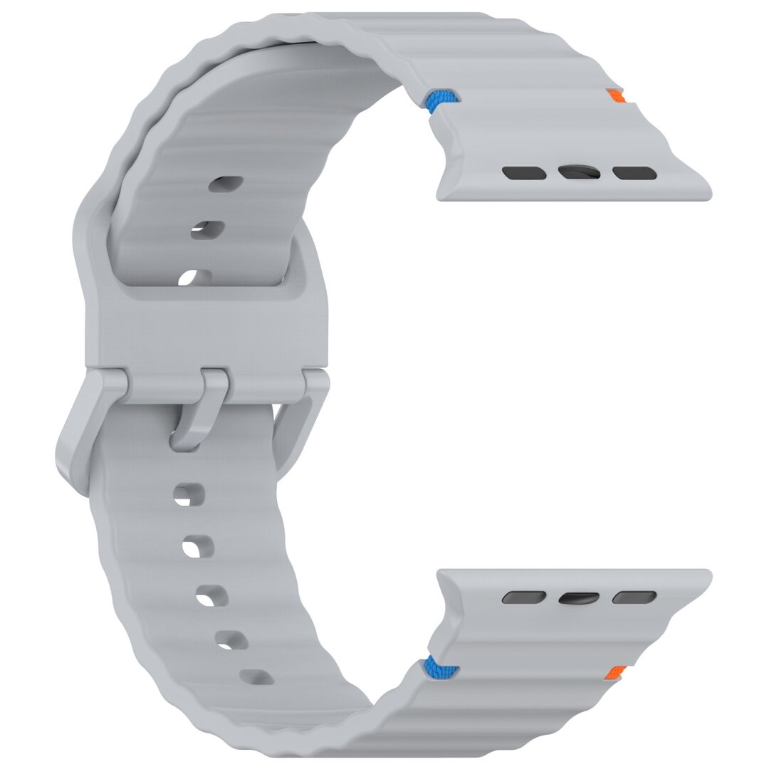 Wave Sportband - Grau - Geeignet f&uuml;r Apple Watch 44mm / 45mm / 46mm / 49mm