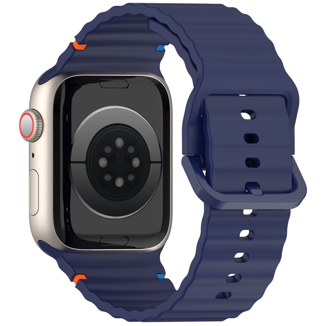 Wave Sportband - Dunkelblau - Geeignet f&uuml;r Apple Watch 44mm / 45mm / 46mm / 49mm