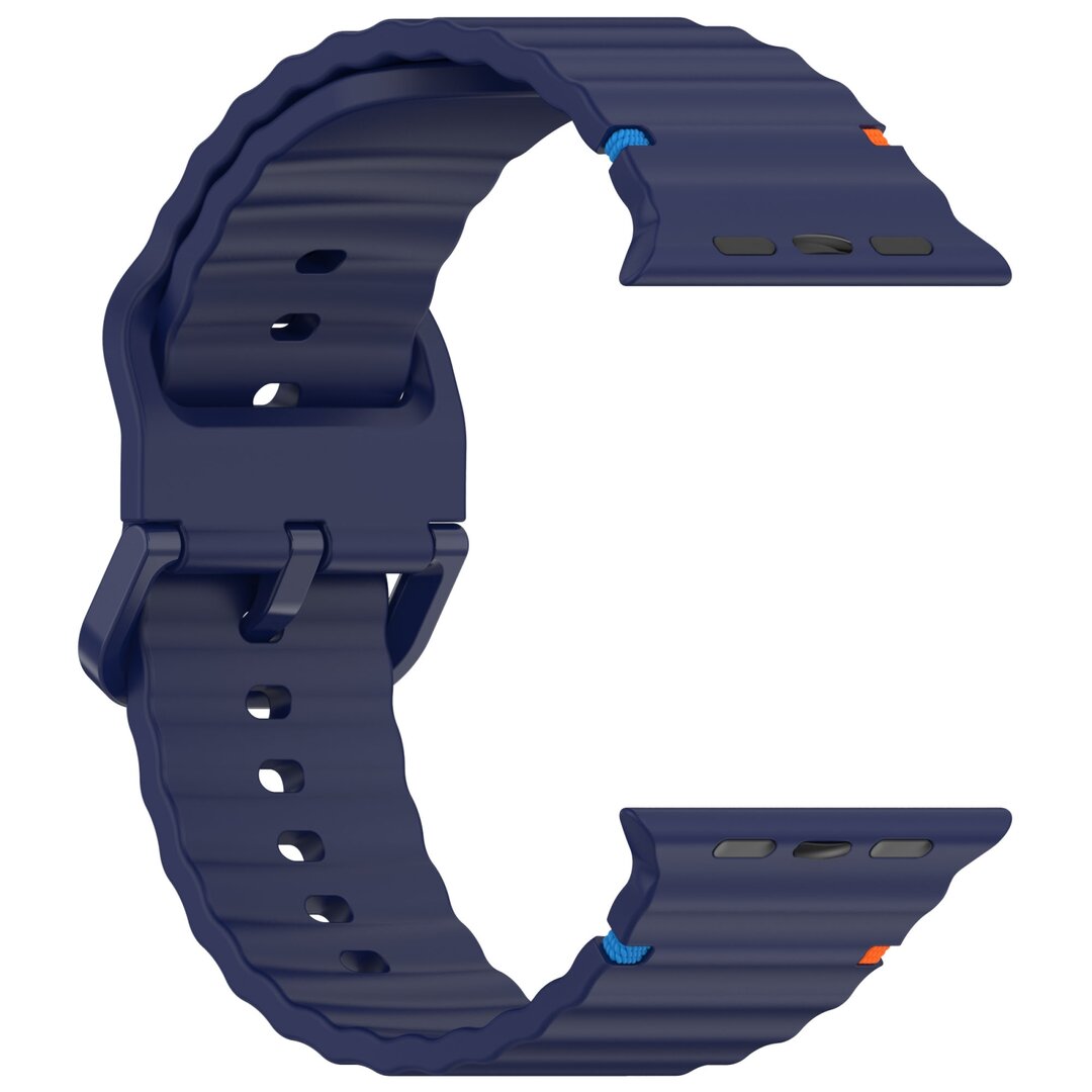 Wave Sportband - Dunkelblau - Geeignet f&uuml;r Apple Watch 44mm / 45mm / 46mm / 49mm