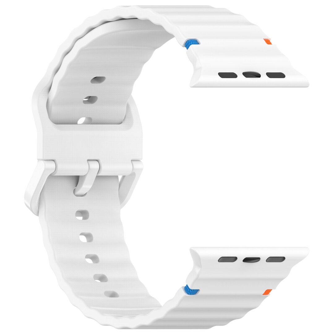 Wave Sportband - Wei&szlig; - Geeignet f&uuml;r Apple Watch 44mm / 45mm / 46mm / 49mm