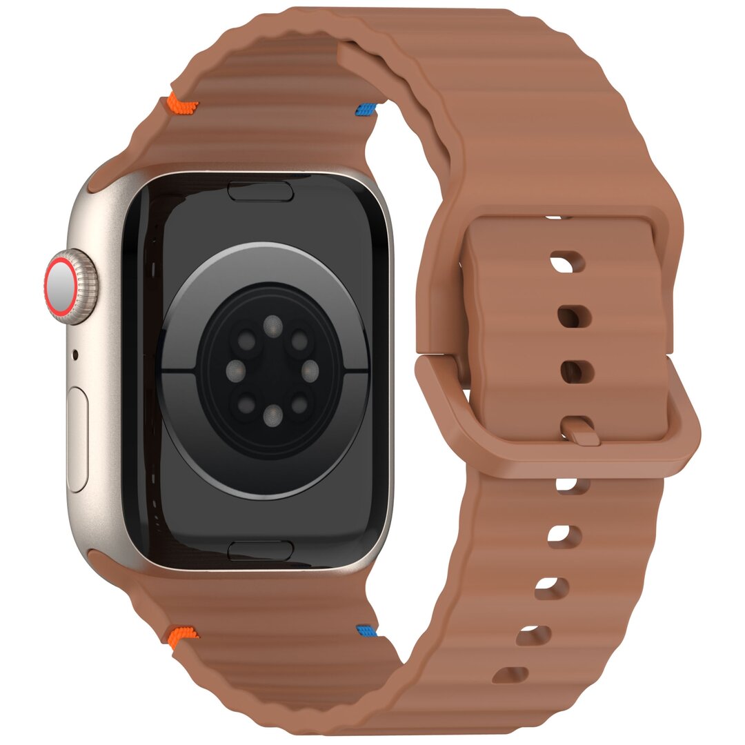 Wave Sportband - Braun - Geeignet f&uuml;r Apple Watch 44mm / 45mm / 46mm / 49mm