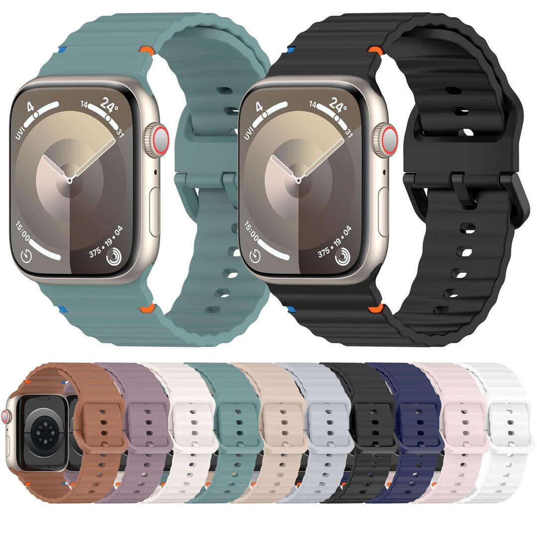 Wave Sportband - Braun - Geeignet f&uuml;r Apple Watch 44mm / 45mm / 46mm / 49mm