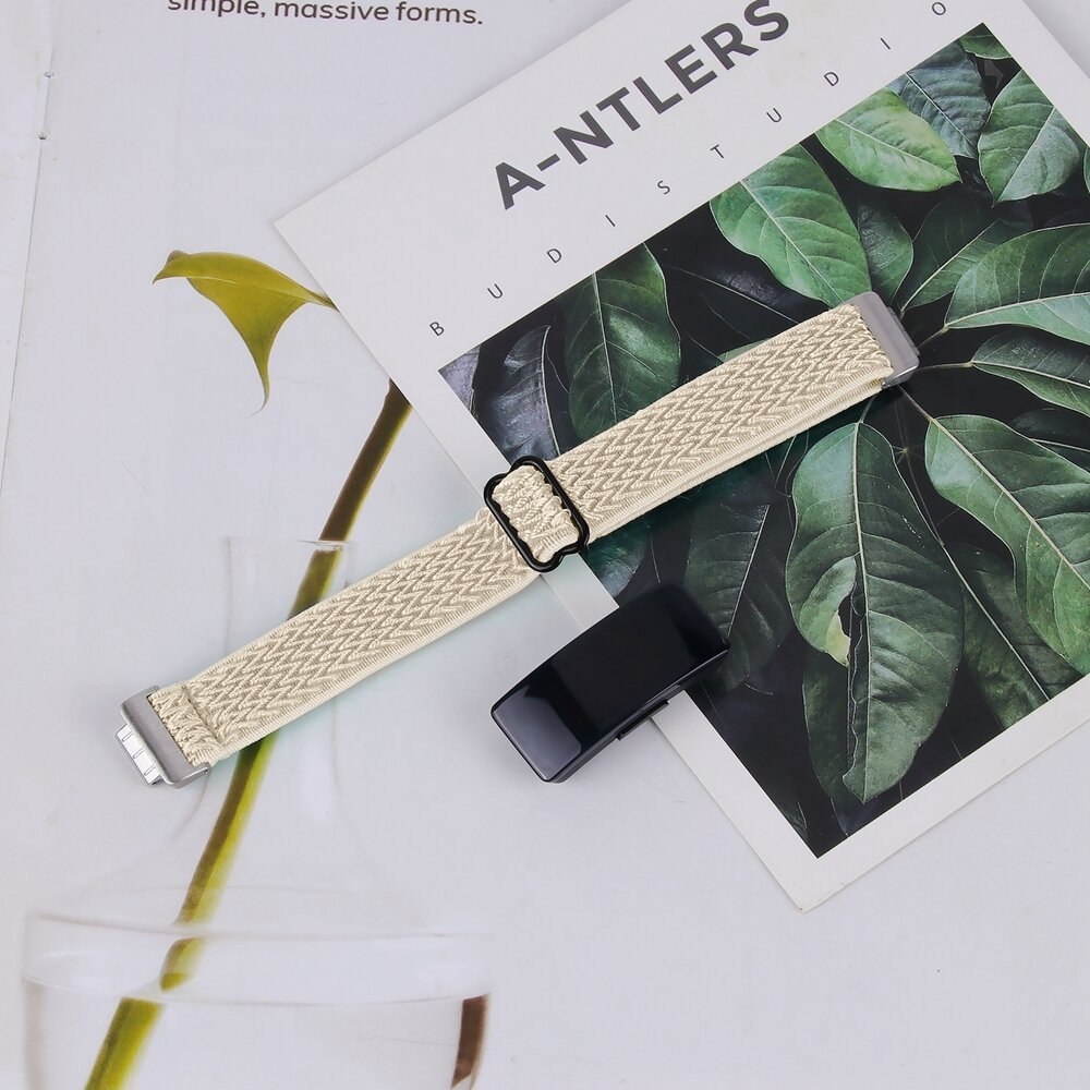 Fitbit Inspire 3 &ndash; Elastisches Solo Loop Nylonarmband - Beige
