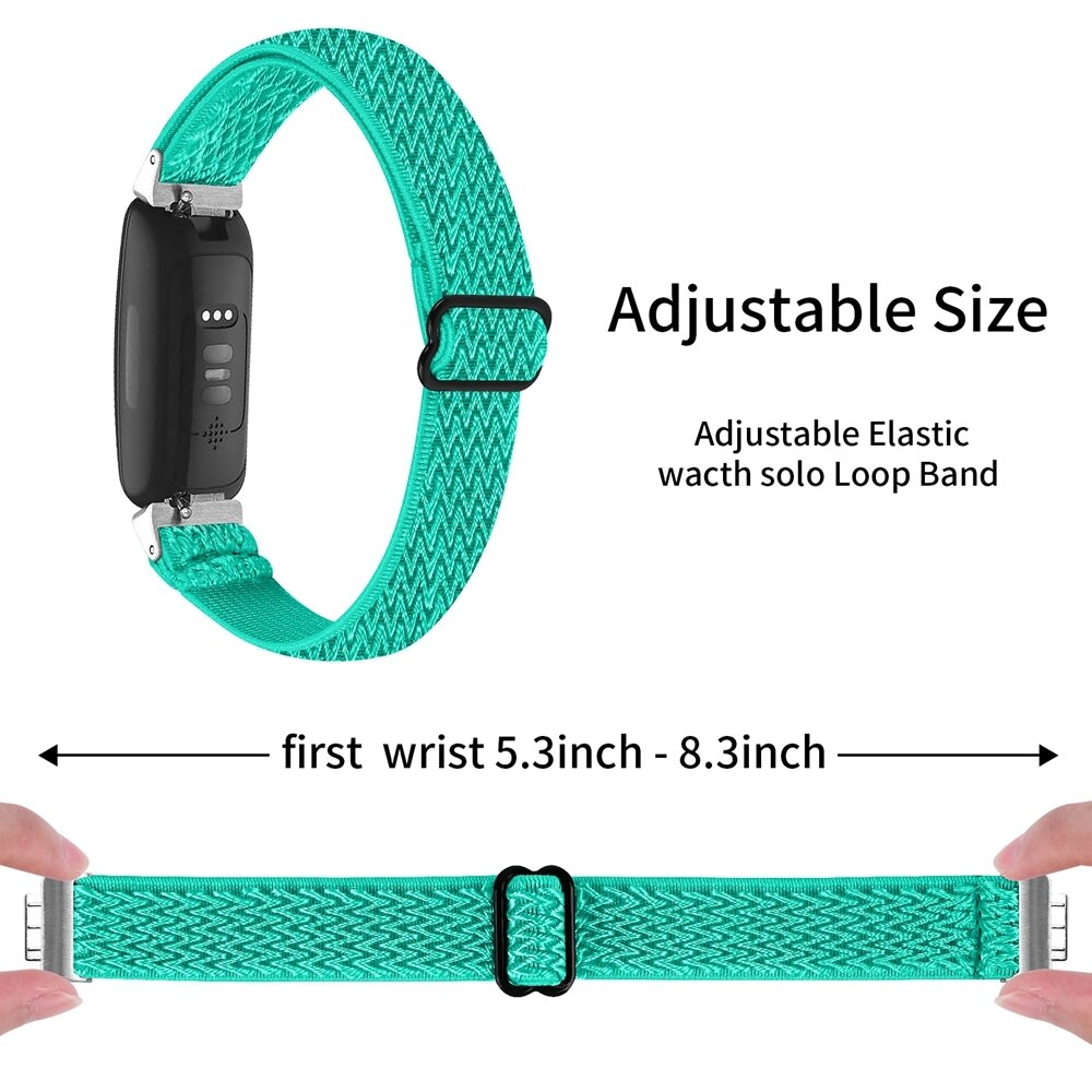 Fitbit Inspire 3 &ndash; Elastisches Solo Loop Nylonarmband - T&uuml;rkis