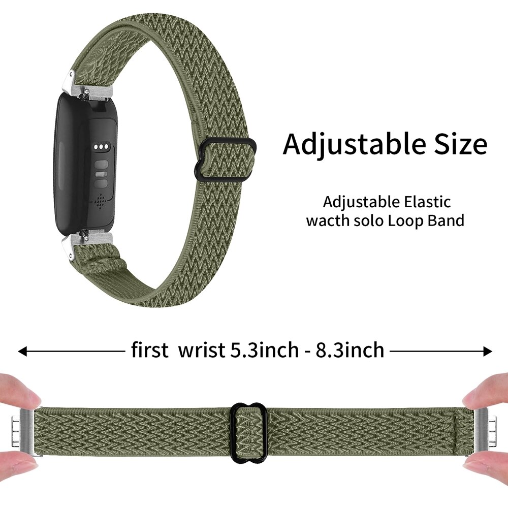 Fitbit Inspire 3 &ndash; Elastisches Solo Loop Nylonarmband - Gr&uuml;n