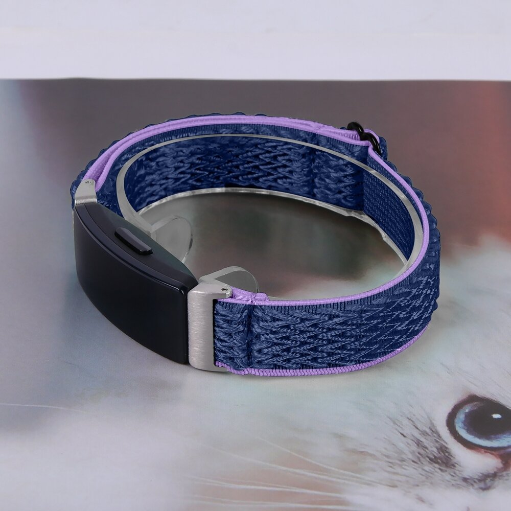 Fitbit Inspire 3 &ndash; Elastisches Solo Loop Nylonarmband - Blau/Violett