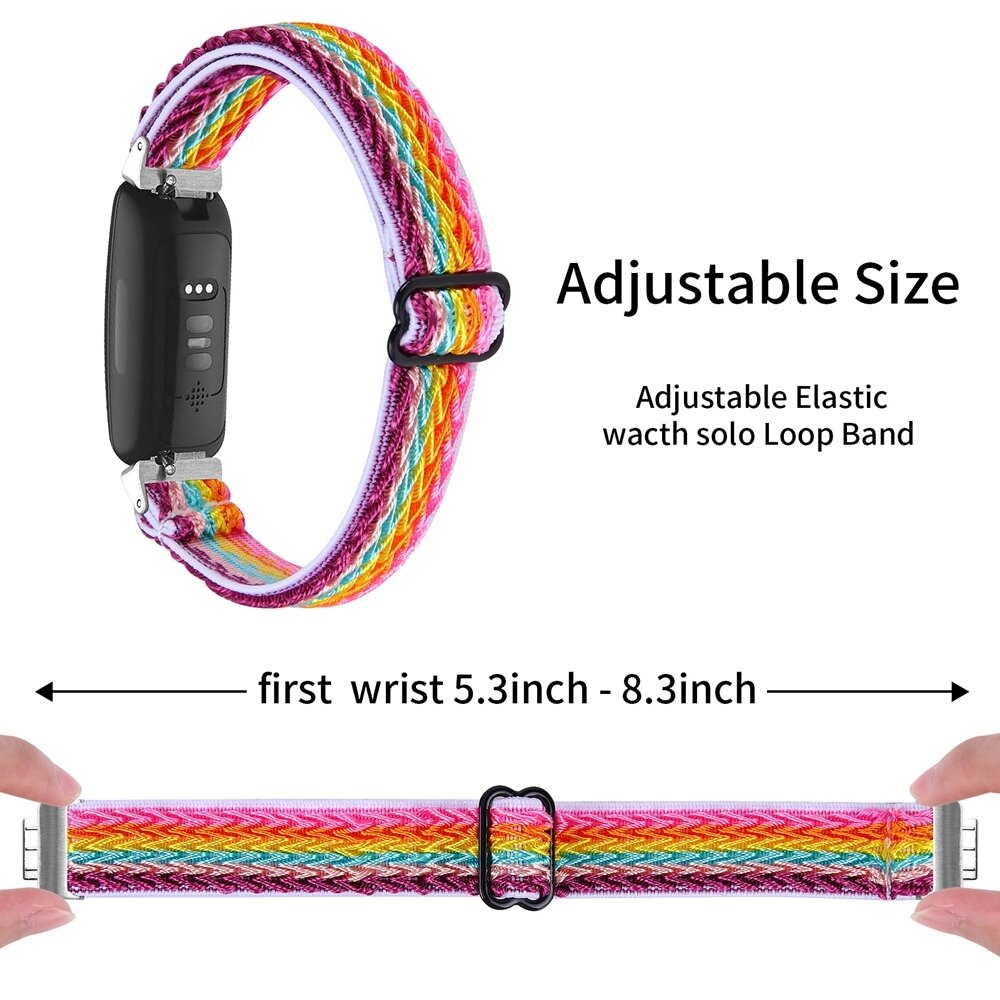 Fitbit Inspire 3 &ndash; Elastisches Solo Loop Nylonarmband - Multicolour