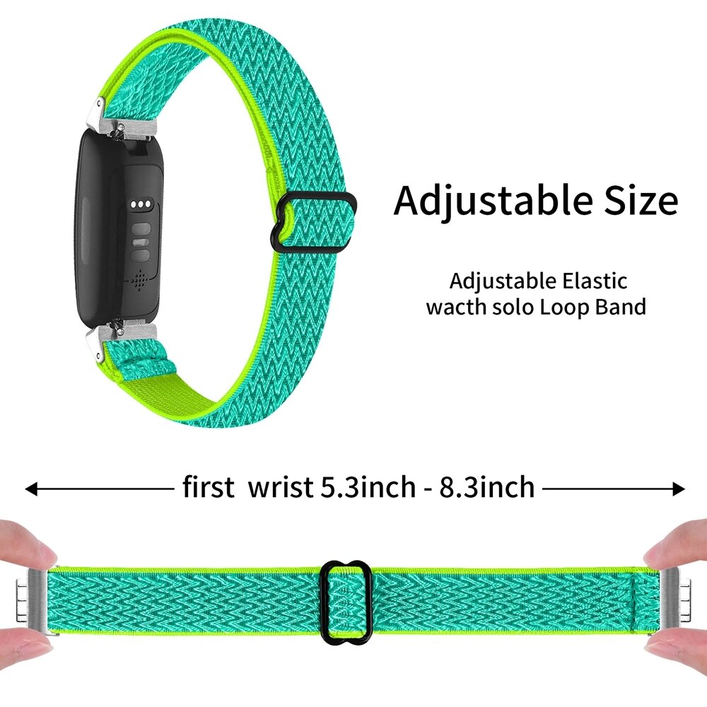 Fitbit Inspire 3 &ndash; Elastisches Solo Loop Nylonarmband - Mintgr&uuml;n